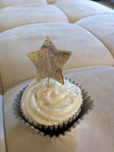 Black and White Cupcakes with handmade cupcake toppers!